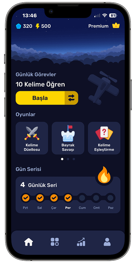 Pingua app screen 1